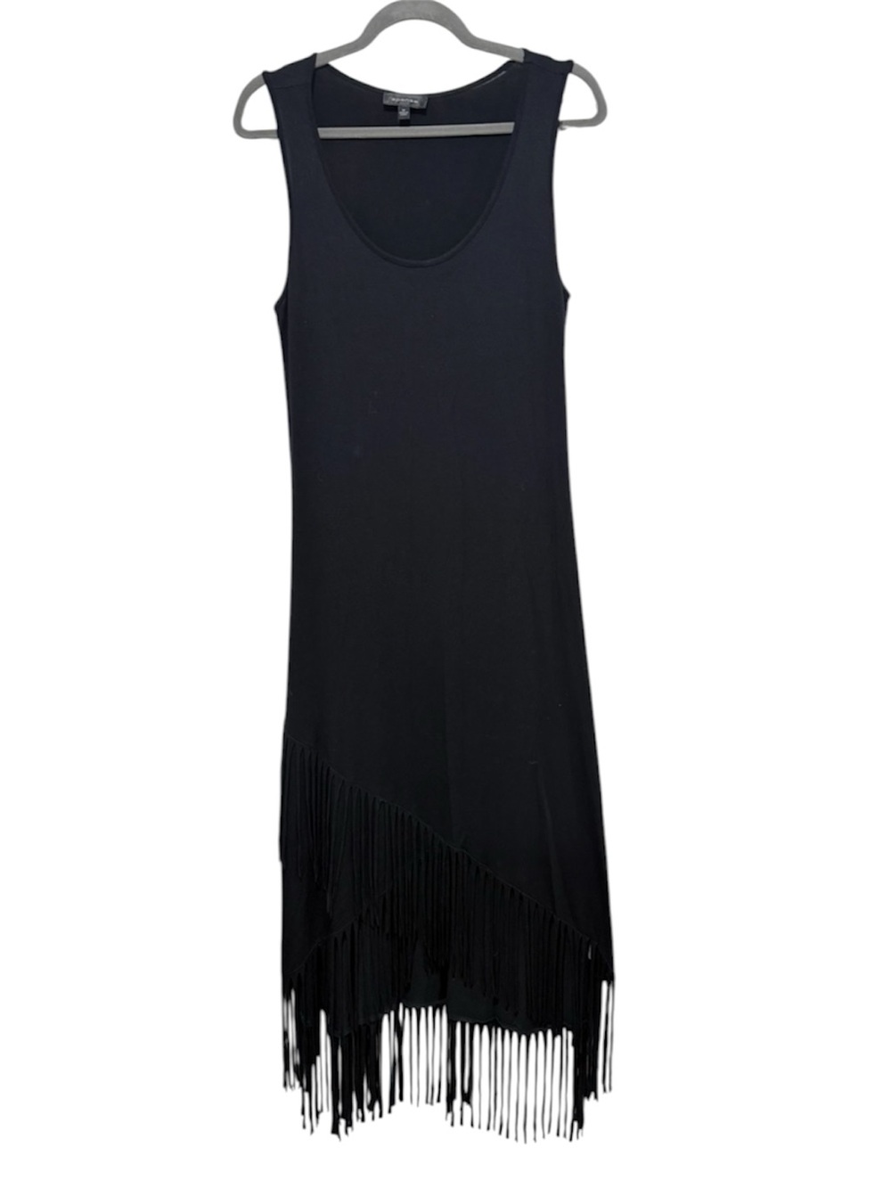 Spense Black Knit Fringe Hem Maxi Dress - Picture 5 of 12